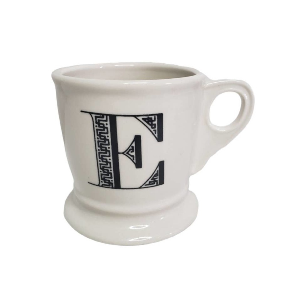Anthropologie E Monogrammed Coffee Tea Mug White Ceramic Anthro
